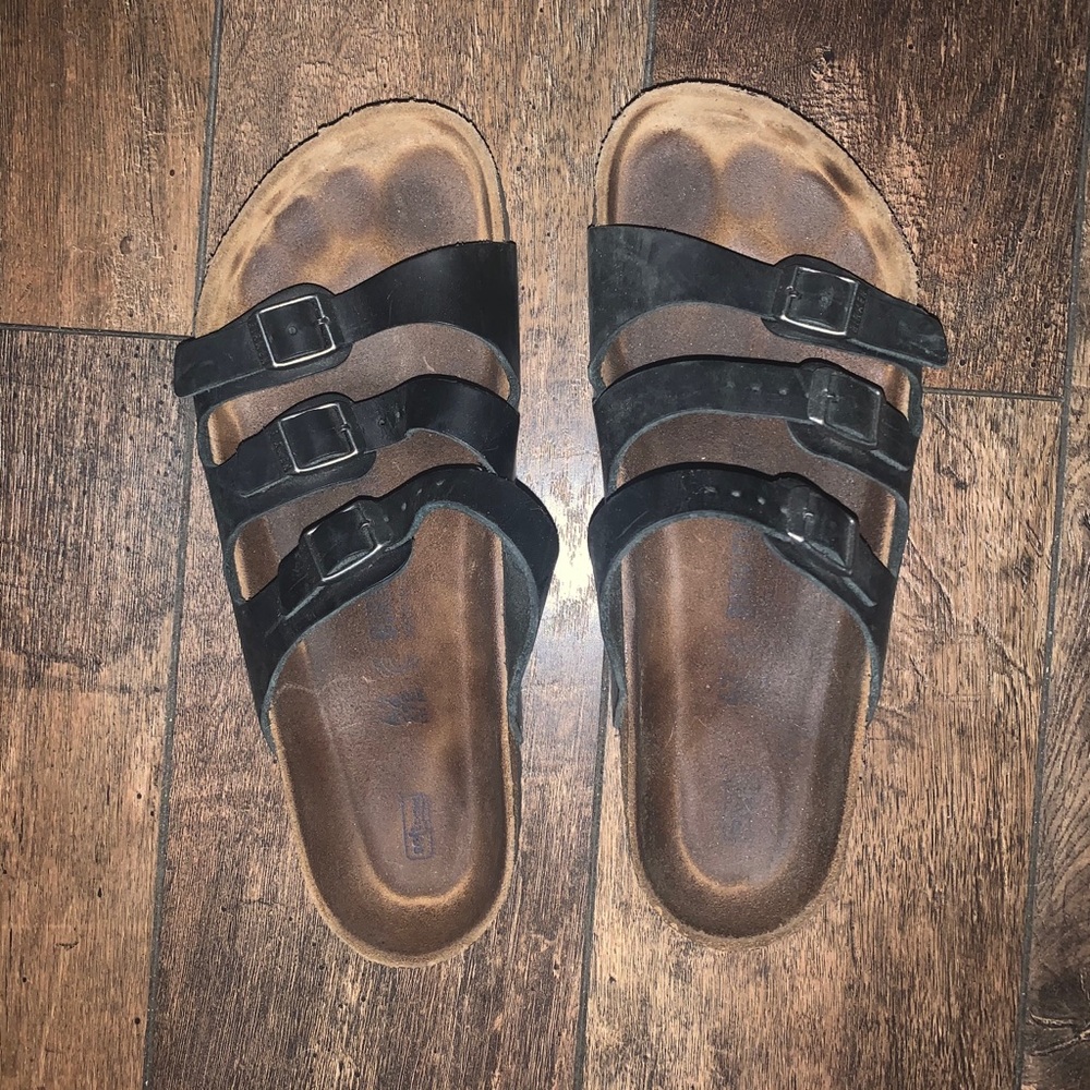 Birkenstock 3 strap Florida soft foot bed Sz 42
